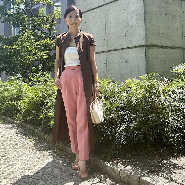 【M7days】小柄さんにおすすめ!ウエストタックワンピースは羽織に使っても便利です!_1_3