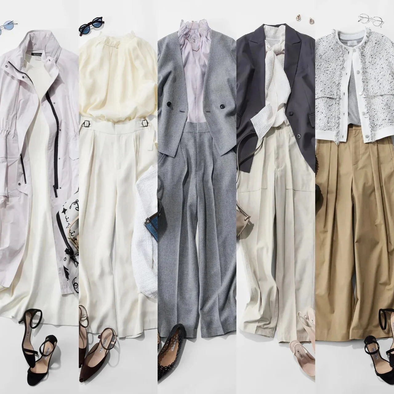 淡ピンクのアウターが軽やかな写真展コーデから大人のきれいめチノパンスタイルまで【アラフォーの１週間コーデ】