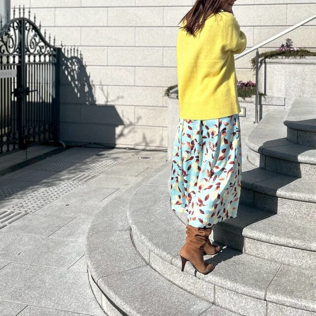 【M7days】フラワープリントスカートコーデ1-2