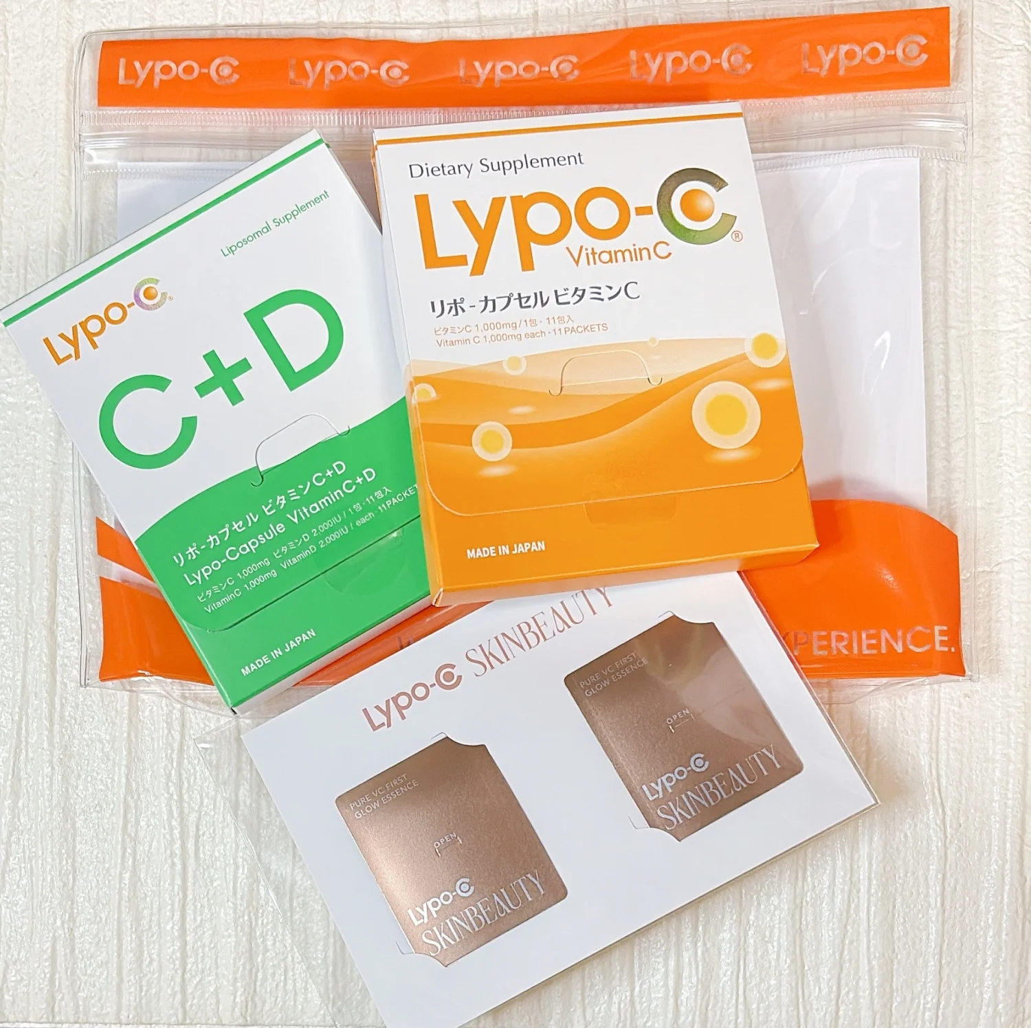 新作　Lypo-C ウェルネスリチュアルセット　￥6444＜５月１日（金）数量限定発売＞ ＜セット内容＞Lypo-C Vitamin C・Lypo-C Vitamin C+D　各11包、Lypo-C SKINBEAUTY　ファーストグロウエッセンス ２包