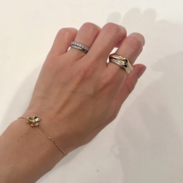 地金MIX、地金ミックス、ヴァンクリーフアーペル、Van Cleef &amp; Arpels、カルティエ、トリニティ、トリニティクッション、Cartier