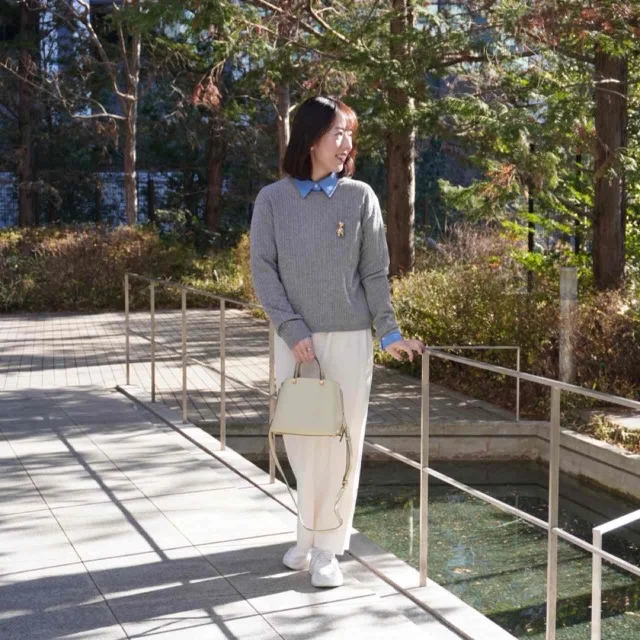 バッグをアクセントにしたコーデ