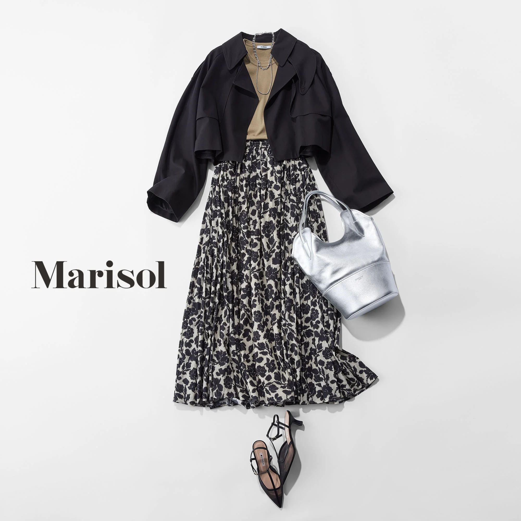 コーデに悩みたくない平日は、花柄スカートでぱぱっと華やかに【2026/04/17のコーデ】