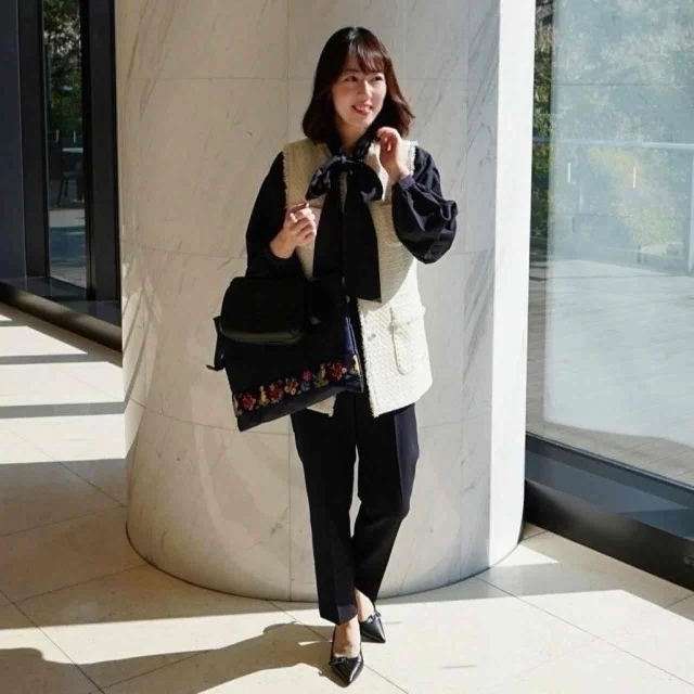 GUボウタイブラウス