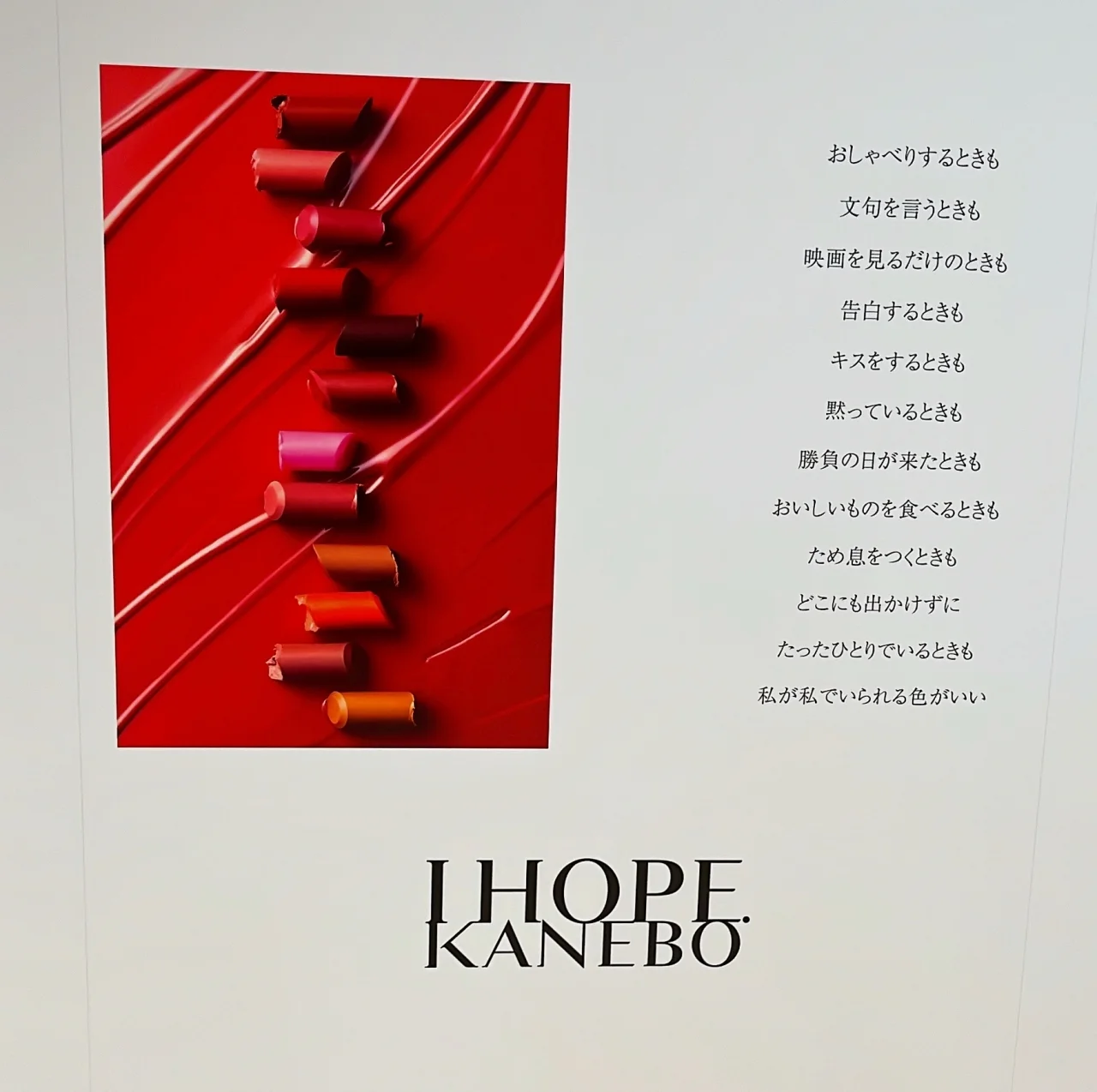 発表会でのKANEBOの新口紅のコンセプト展示