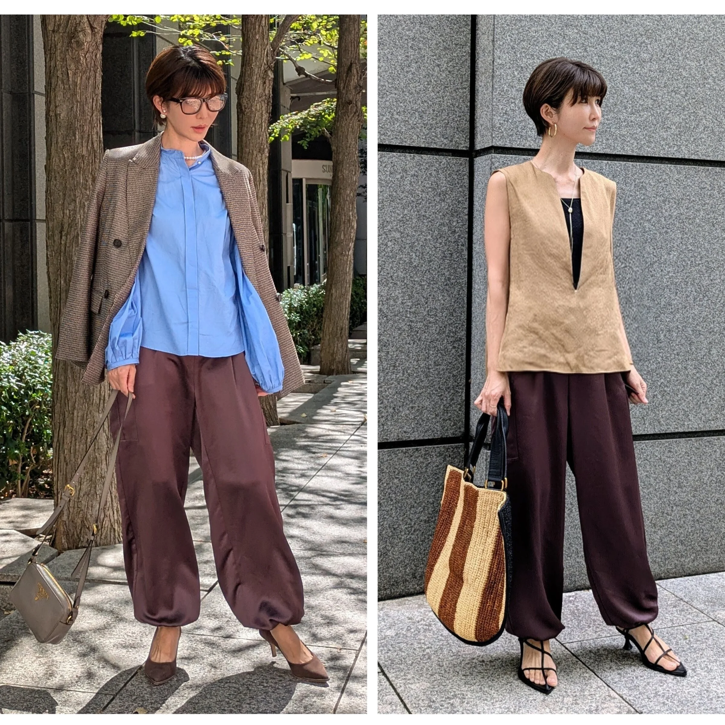 【ブラウンコーデ】ブラウン苦手さんにもおすすめのM7days艶カーゴパンツが今年も大活躍♡
