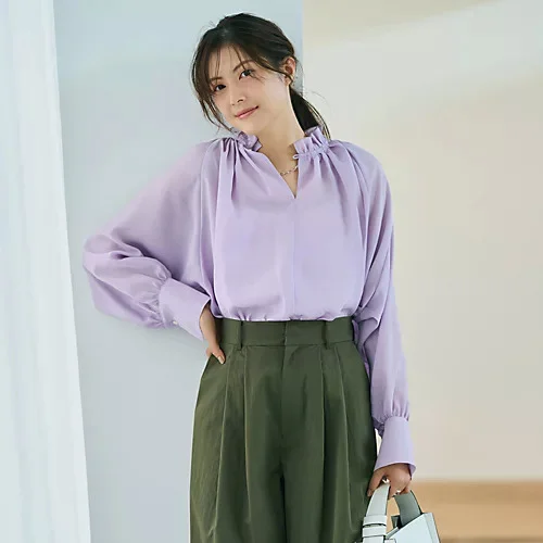 M7days フリルギャザーブラウス