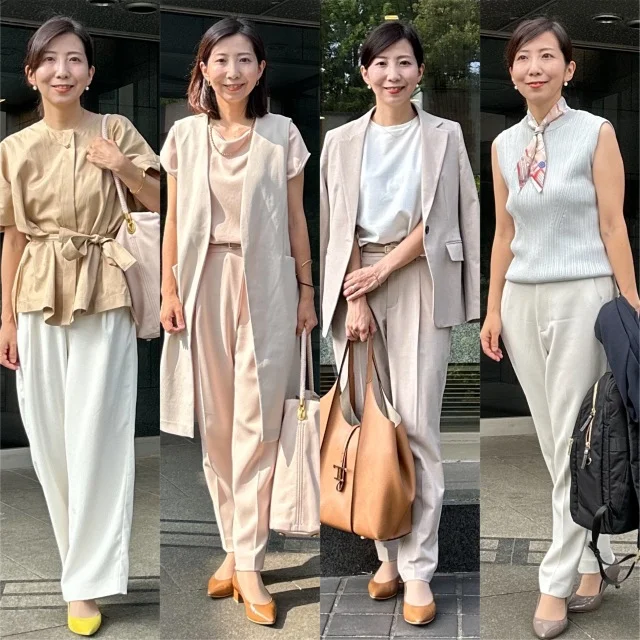 【7月の通勤コーデ】暑くても涼しさときちんと見えを両立したい!淡色通勤スタイル4選_1_1