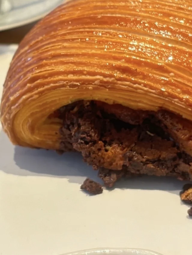 テイクアウトしたパンオショコラ。アップすぎる写真しかなくてごめんなさい