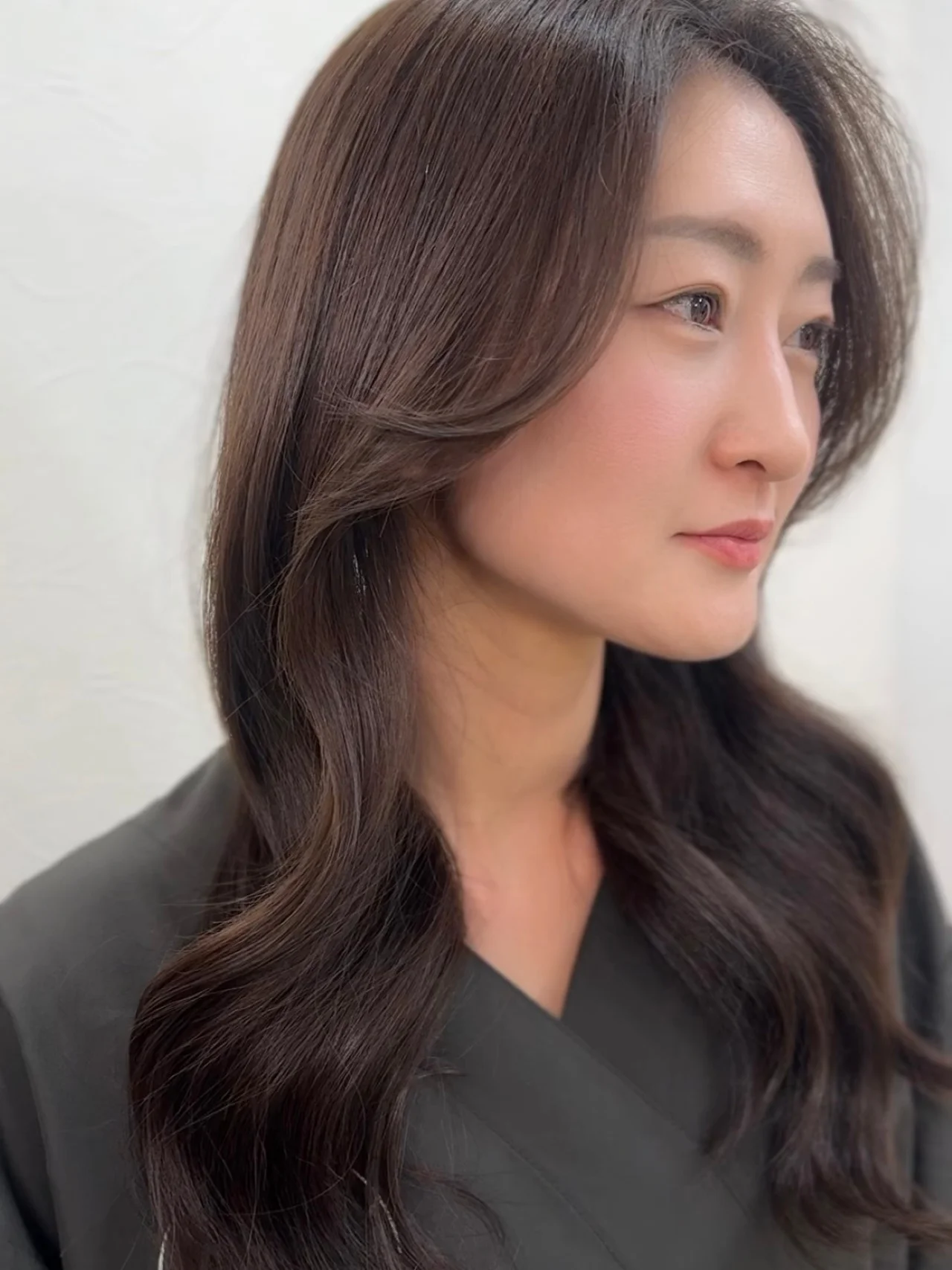 40代ロングヘア　サイド