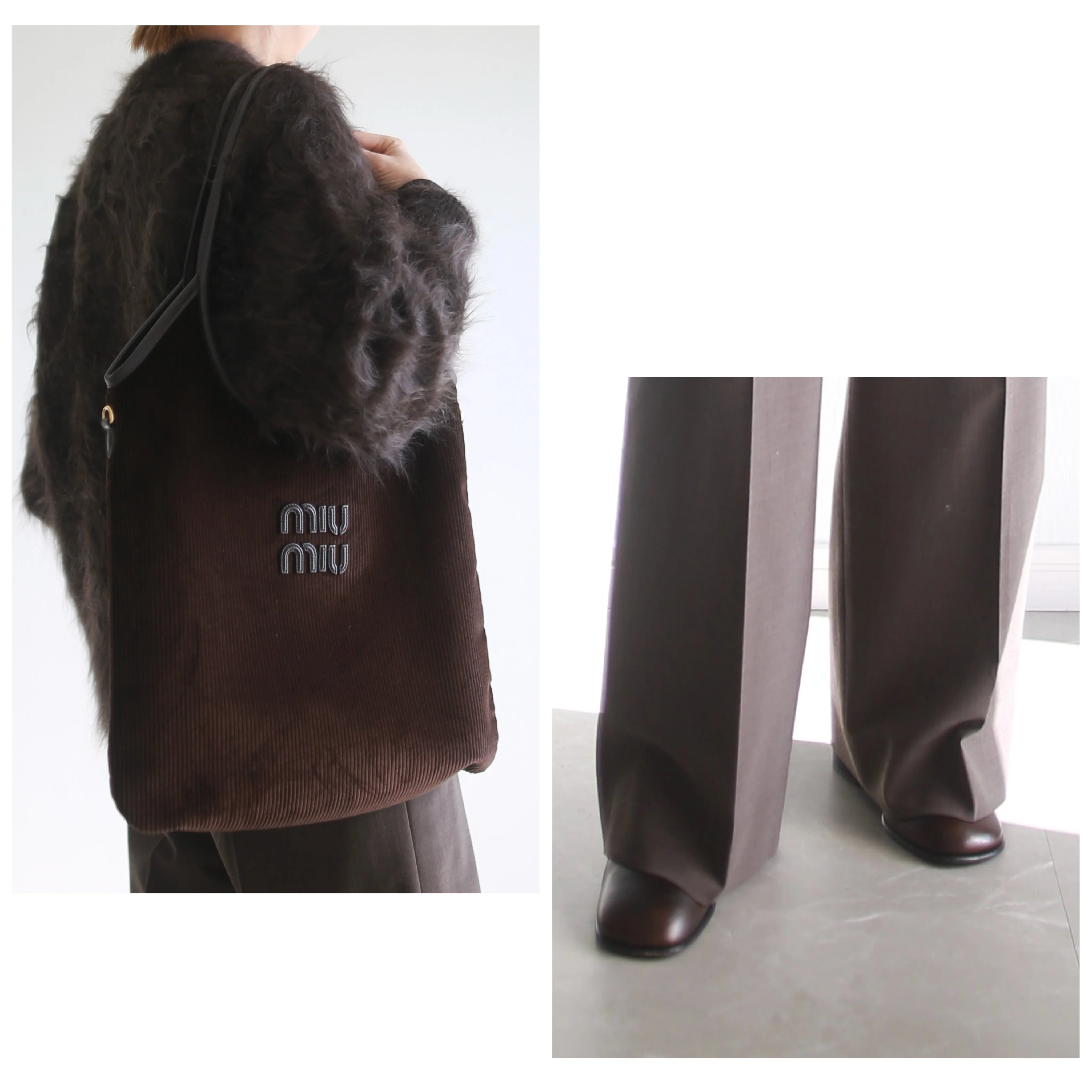 blamink カシミアファーカーディガン　ダークブラウン　miumiu