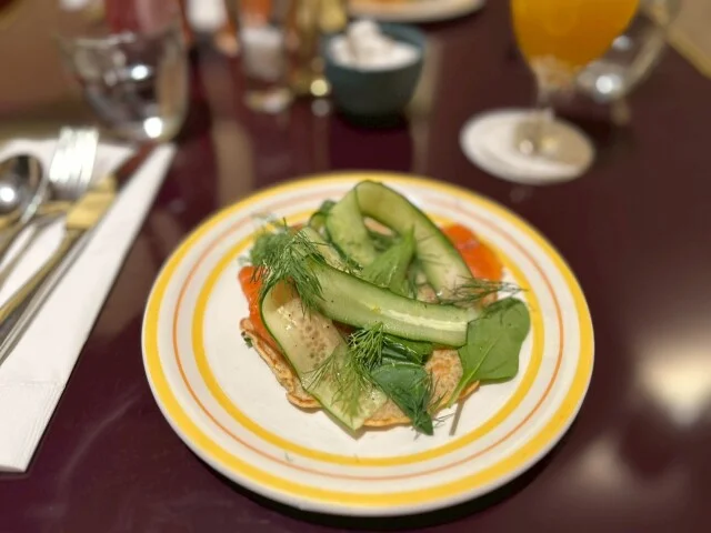 そば粉とスプリングオニオンのパンケーキ