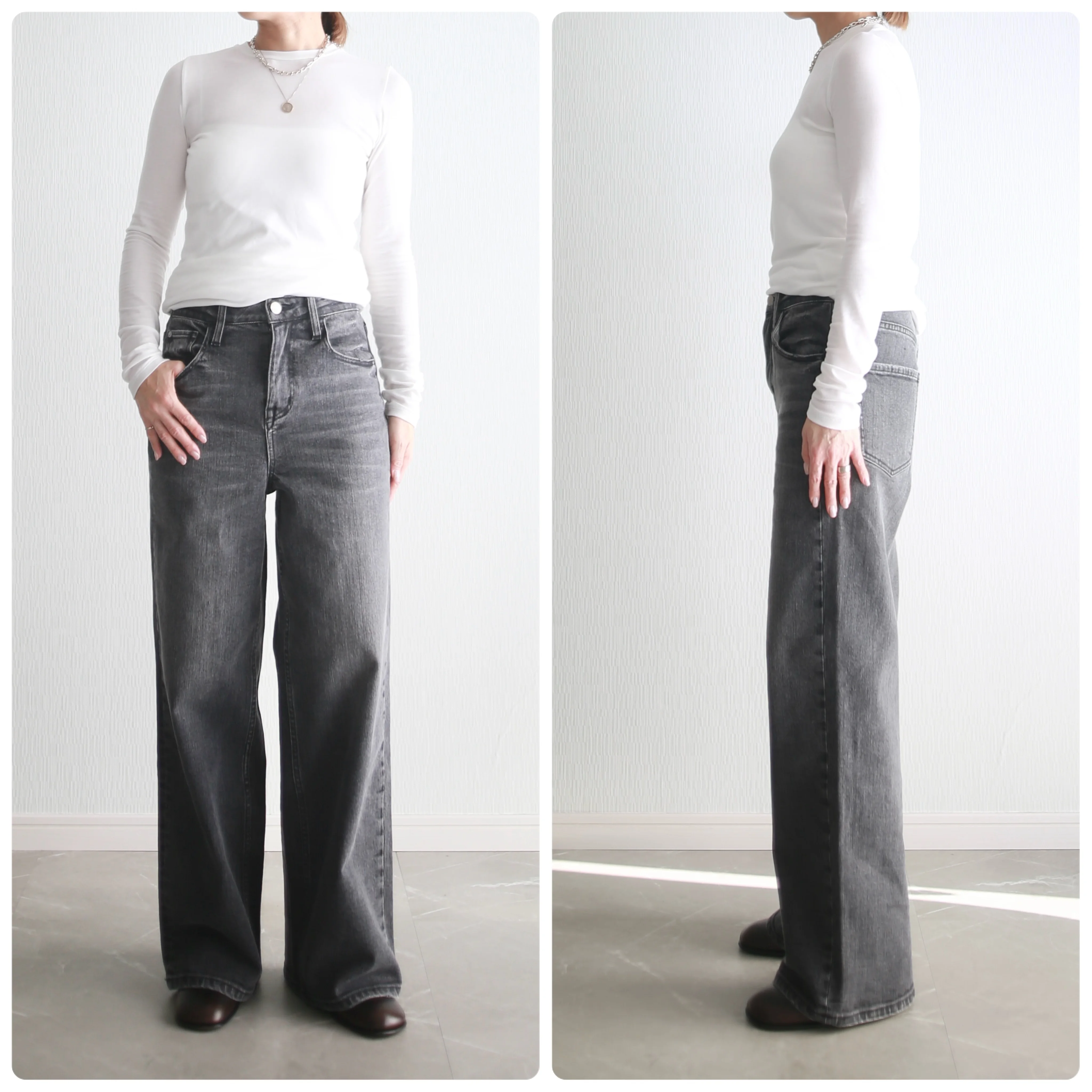 marisol healthydenim bemiコラボデニム　グレー　着こなし術