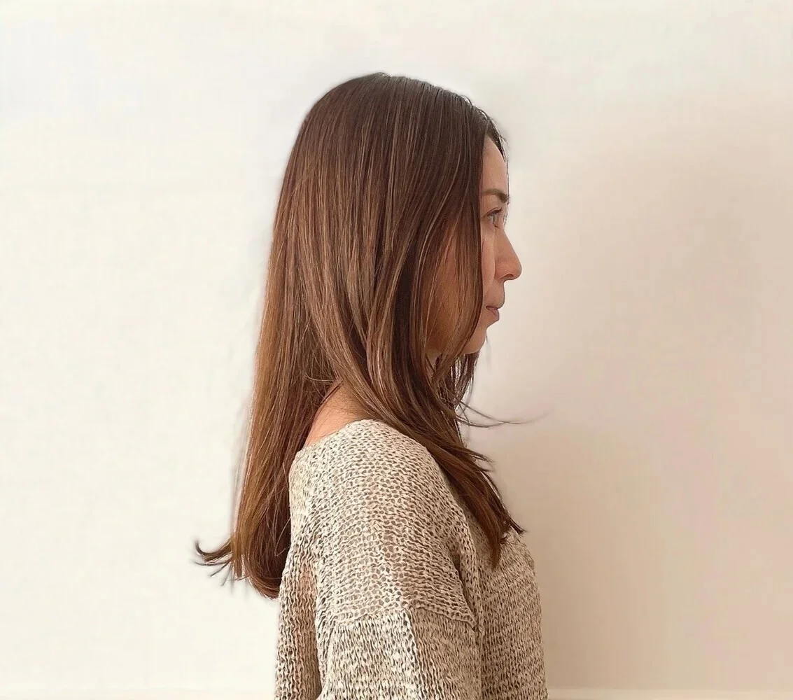 スタイリング前　人気ロングヘアスタイル８位の髪型