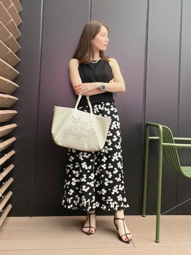 40代ファッション アラフォーファッション　Shinzone　Marisol別注　FLORET HEM SKIRT　小花柄　スカート