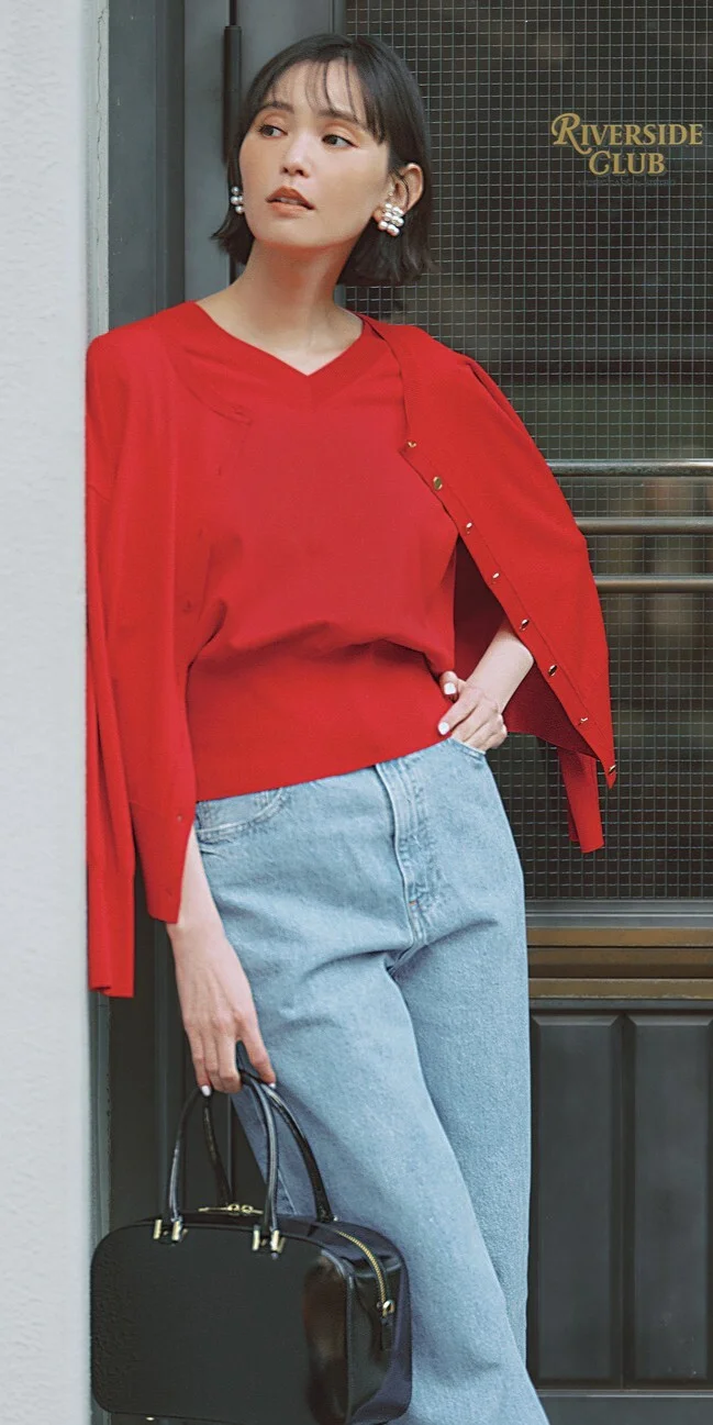 M7days
【加藤かすみさんコラボ】【洗える】着映えアンサンブルニット