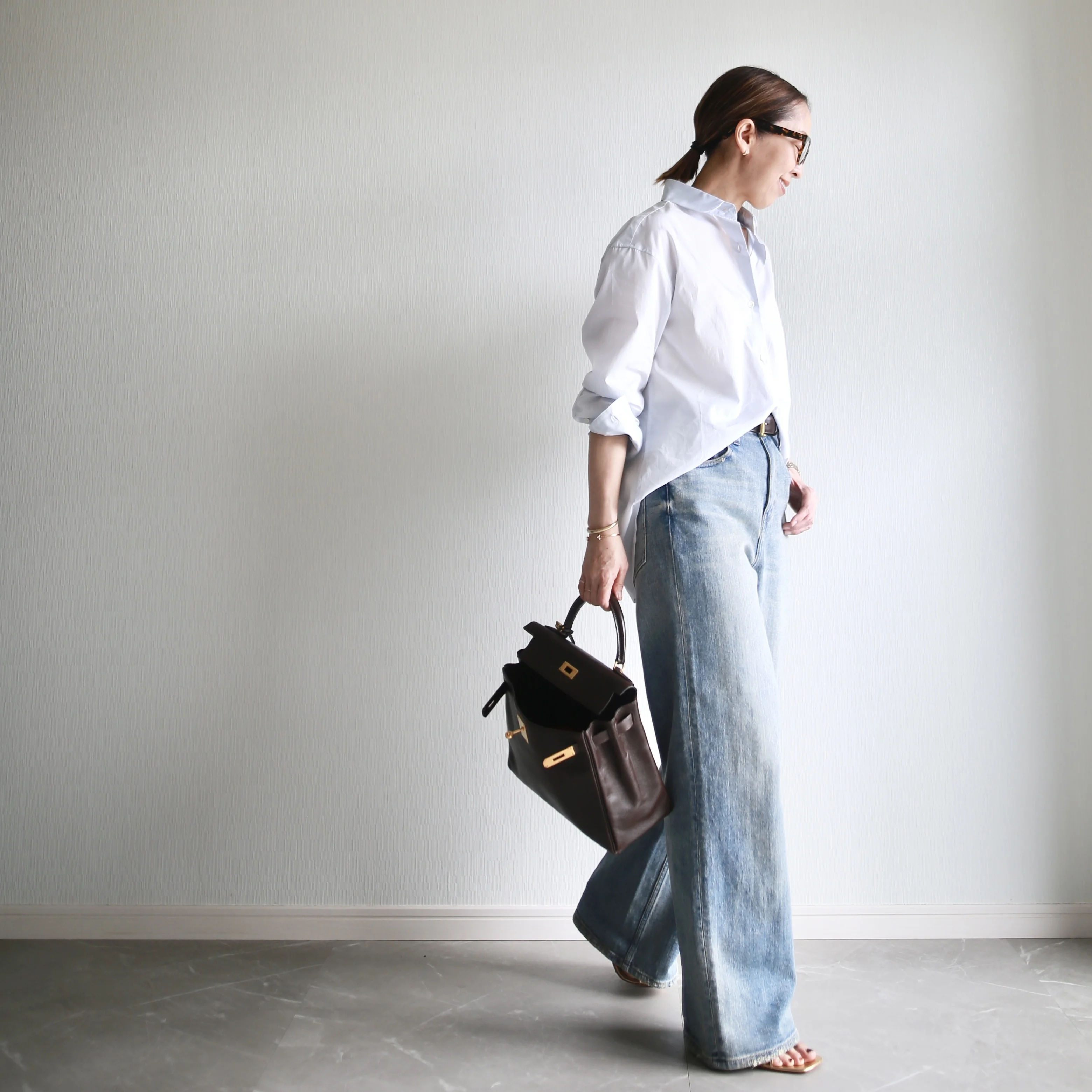  2025SS HealthyDENIM marisol別注　pinkpepper bemiコラボ　BETOUPEラウンドカラーシャツ　サックスブルー