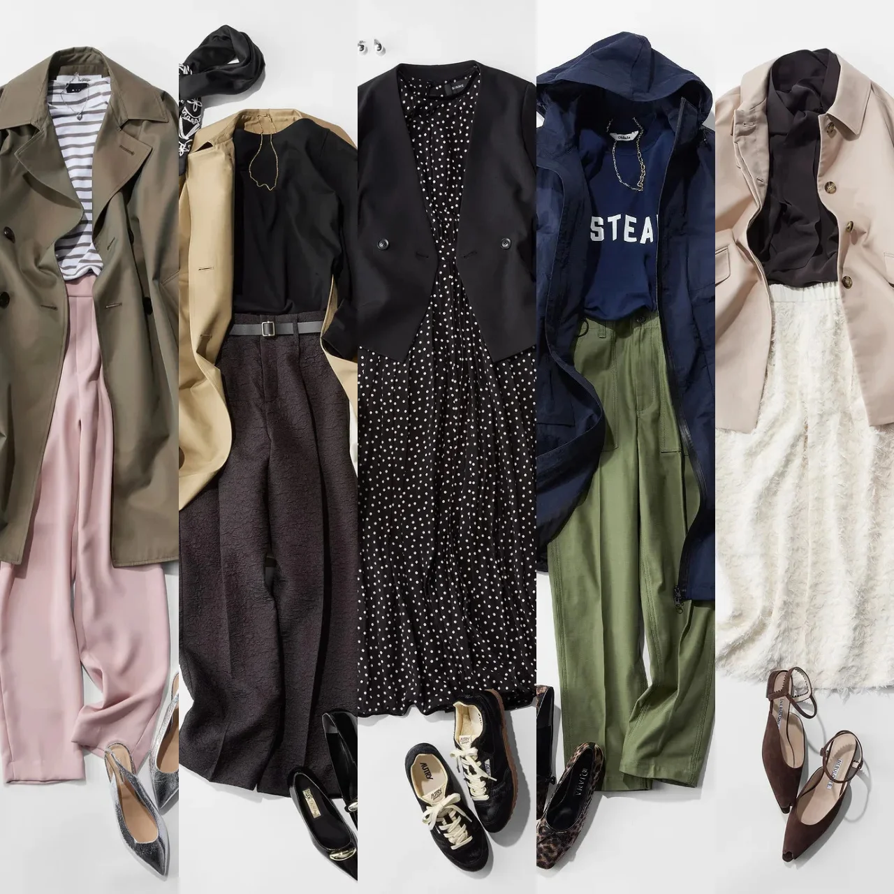 甘さ控えめでまとめたピンクコーデから老舗ホテルランチの端正な装いまで【アラフォーの１週間コーデ】