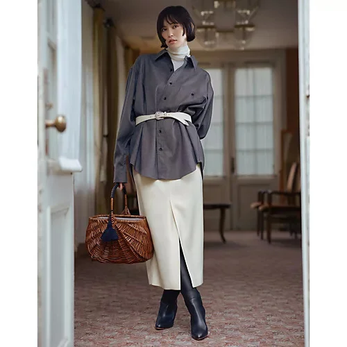 M7days 【辻 直子さんコラボ】フロントスリットIラインスカート