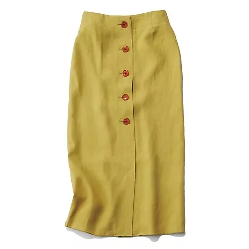 Uhr 【Marisol別注】Linen Big Button Skirt