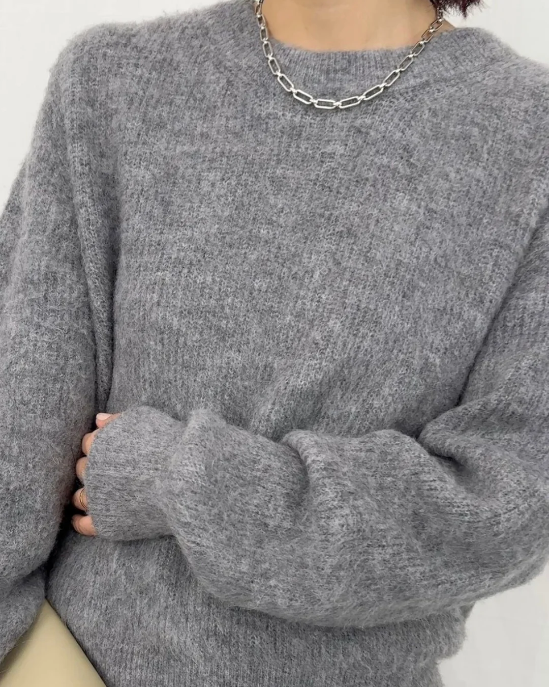 M7days（エムセブンデイズ）モヘア混ふわ軽コンパクトニット