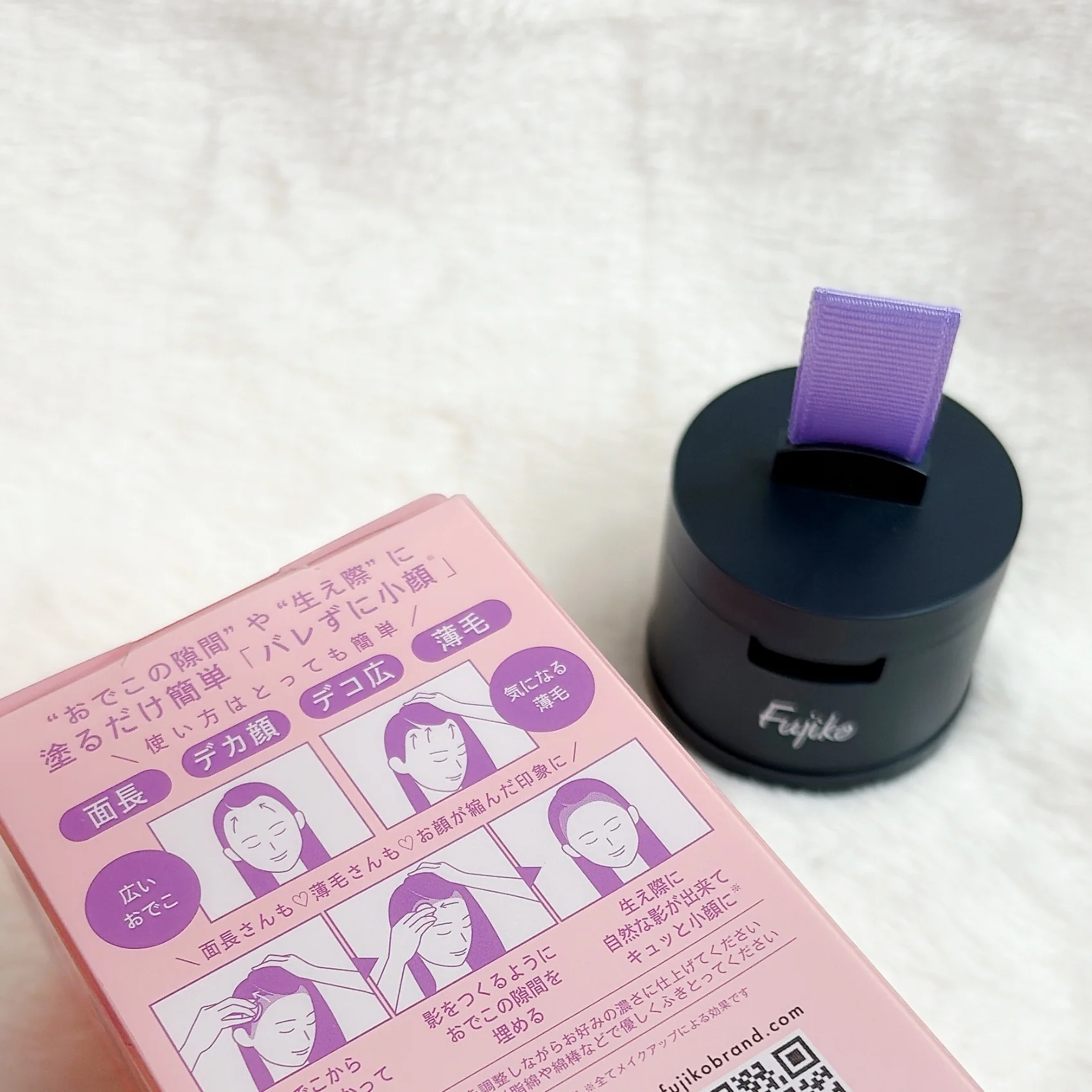 2025 冬　新作コスメ　フジコ デコシャドウ by.F  生え際の名品 Fujiko　製品の外箱　裏面の写真