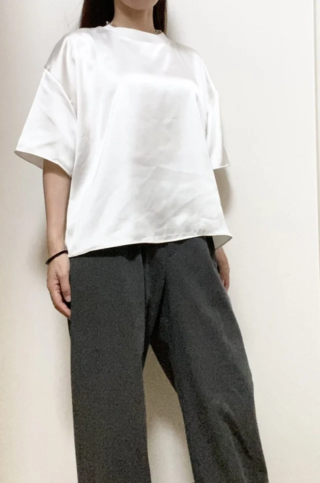 【ZARA】トップス購入品② 綺麗に着れるサテンTシャツ_1_2