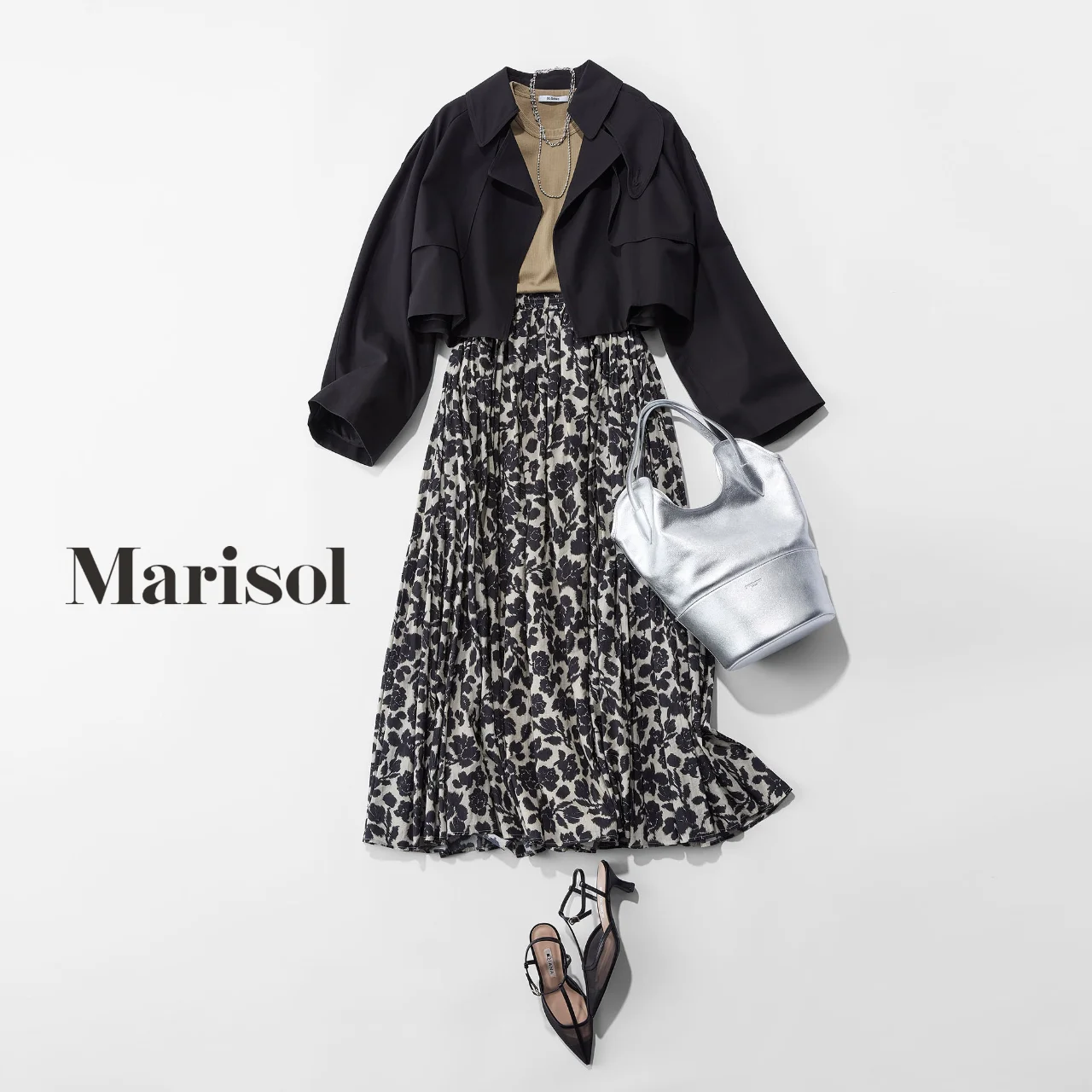 コーデに悩みたくない平日は、花柄スカートでぱぱっと華やかに【2026/04/17のコーデ】_1_1