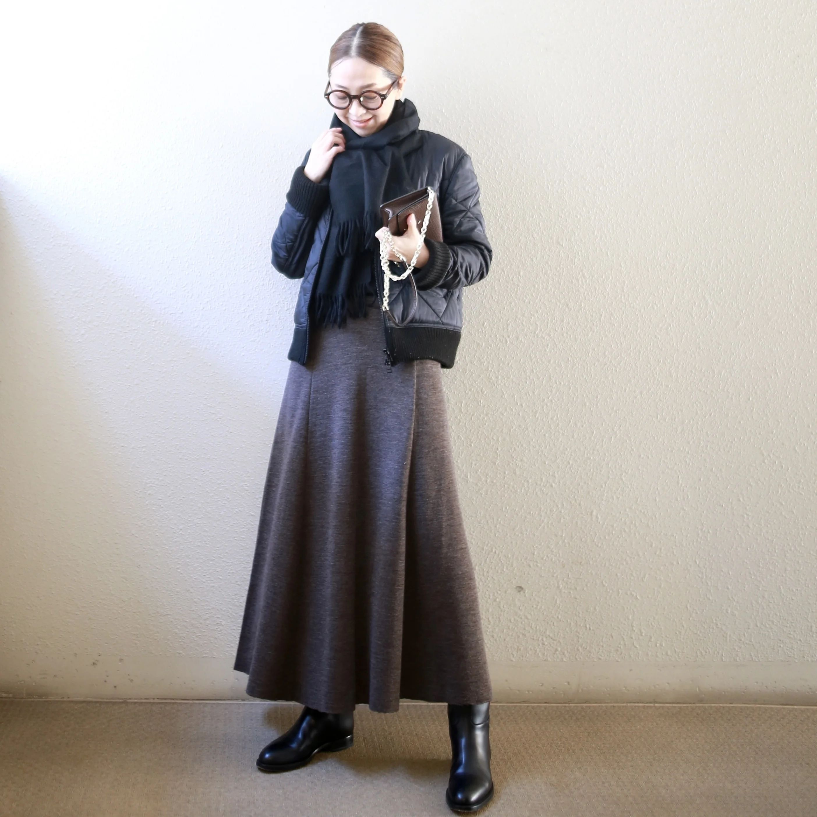 小柄コーデ術　Marisol BETOUPE コラボスカート　madisonblue maisonmargiela hermes