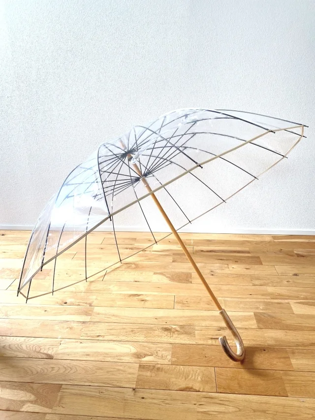 3年越しで購入したホワイトローズのビニール傘と雨の日コーデ_1_3