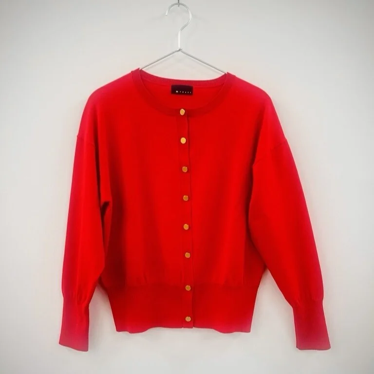 エムセブンデイズ 加藤かすみさんコラボ　アンサンブルニット 赤いカーディガン