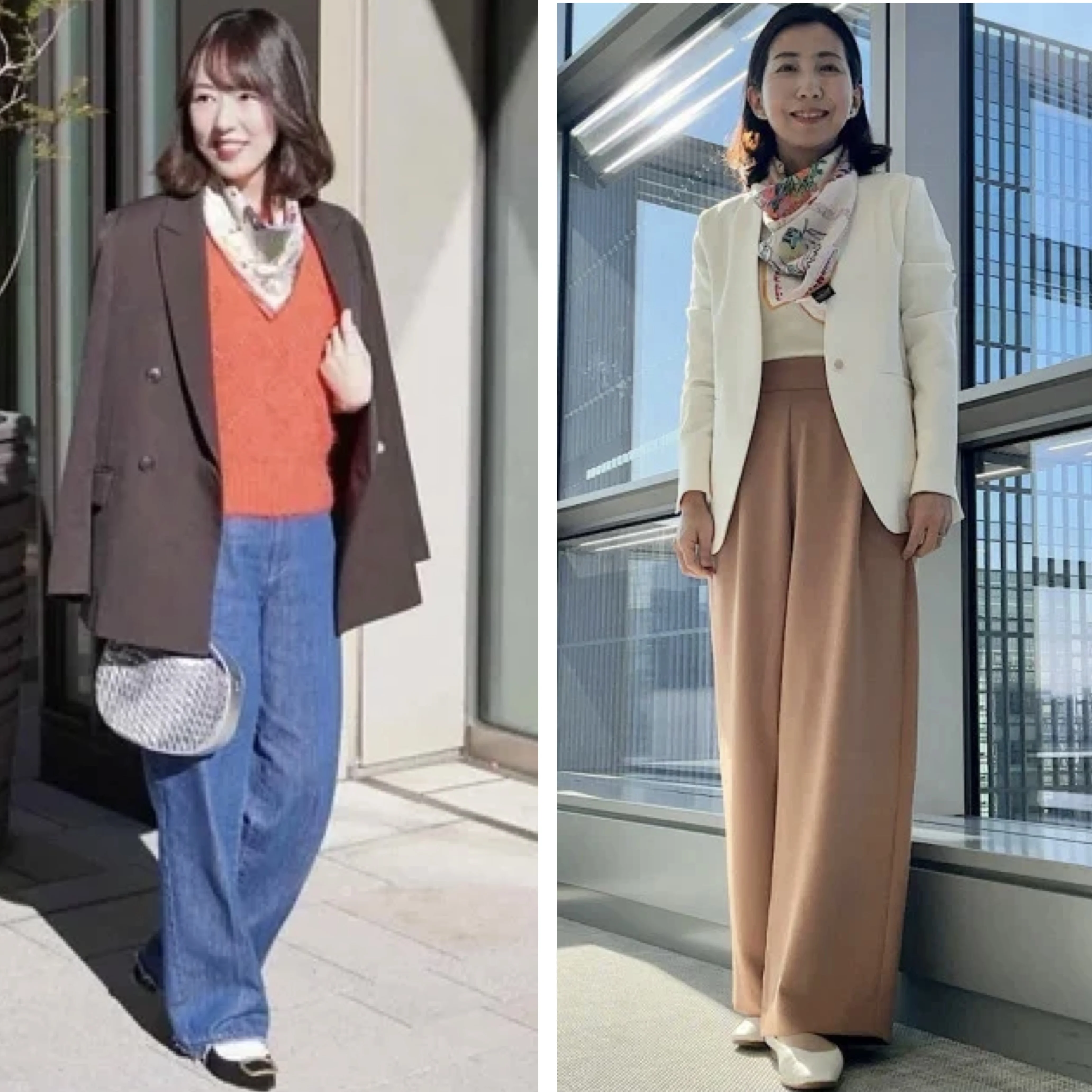 冬服のまま春コーデへ。40代の小物アップデート術