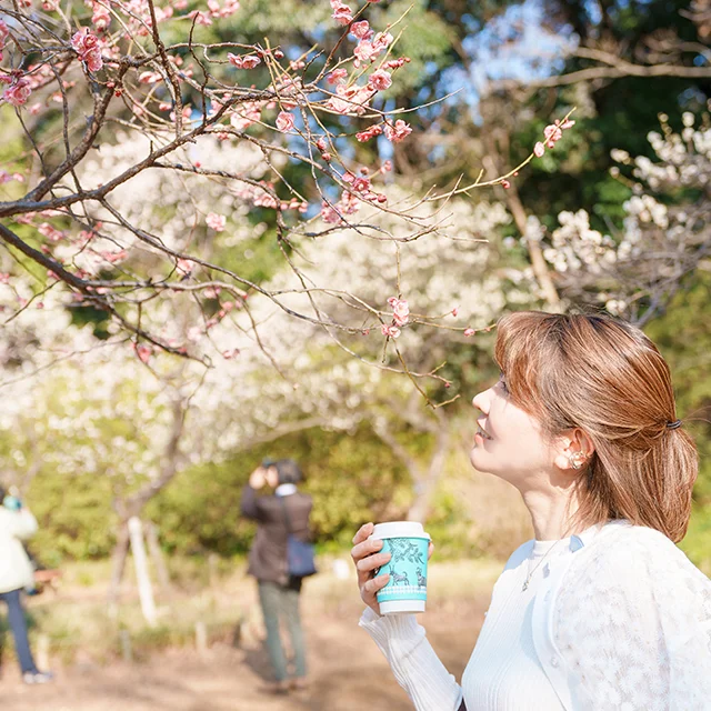 BLUE TOKAI COFFEE　広尾　インド発コーホー屋さん　お花見　有栖川公園　titivate フラワーシアーカーディガンブルートーカイコーヒー