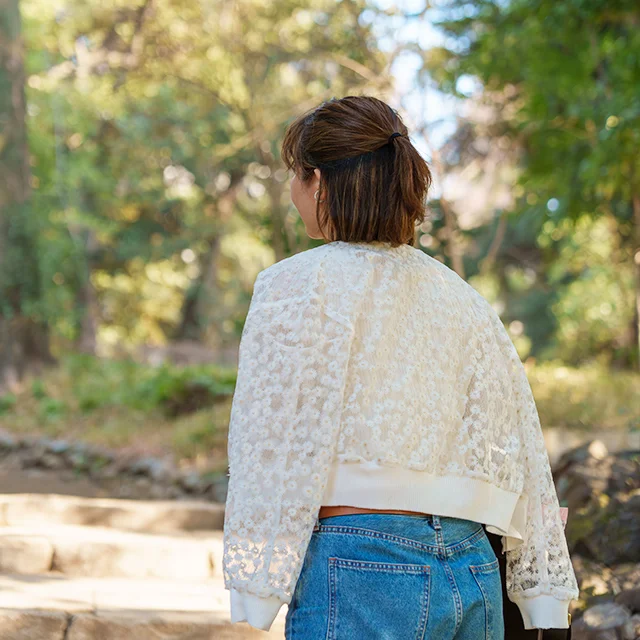 有栖川宮記念公園　titivate フラワーシアーカーディガン