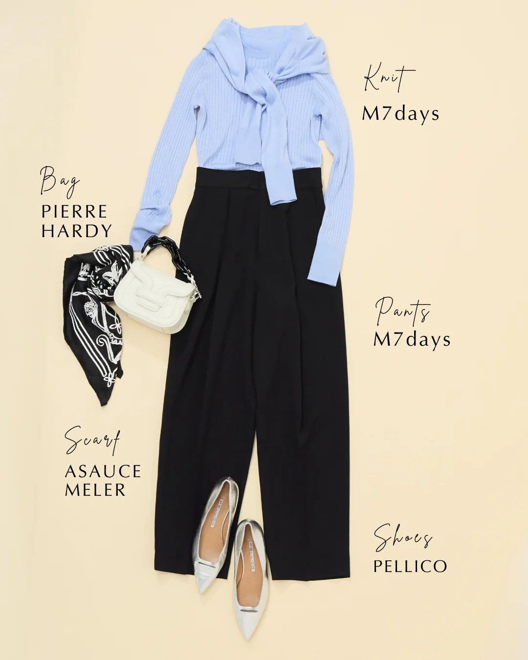 M7days(エムセブンデイズ) ツイード風腰高見えタックパンツ