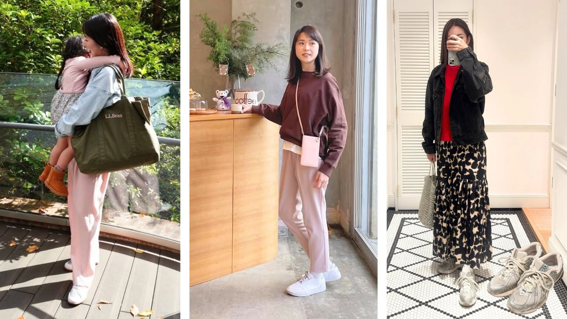 美女組SAKI、難波静香、まなみ⭐︎のスニーカーコーデ