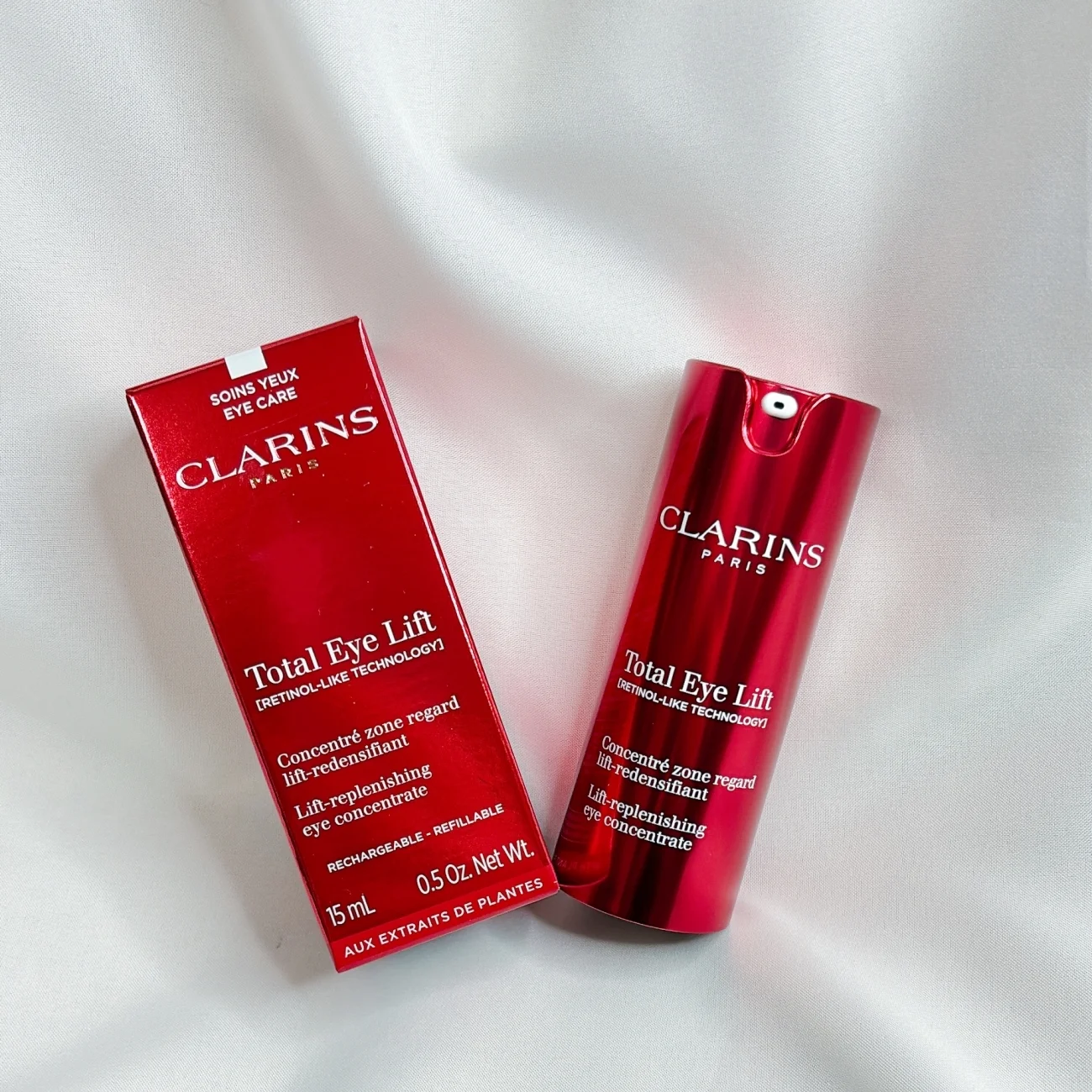 2025　新作コスメ　アイケア　クラランス　トータル アイ インテンス N　15ｍL　￥12760、リフィル　15mL　￥10120／CLARINS＜7月4日（金）発売＞　ゆるんだ目もとを引き締め、むくみやクマ、さらにはまつ育にもアプローチするクラランスの傑作アイケア