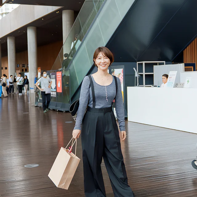 M7days マリソル美女組 HAPPY PLUS STORE サスペンダーパンツ サロペット 40代ファッションコーデ