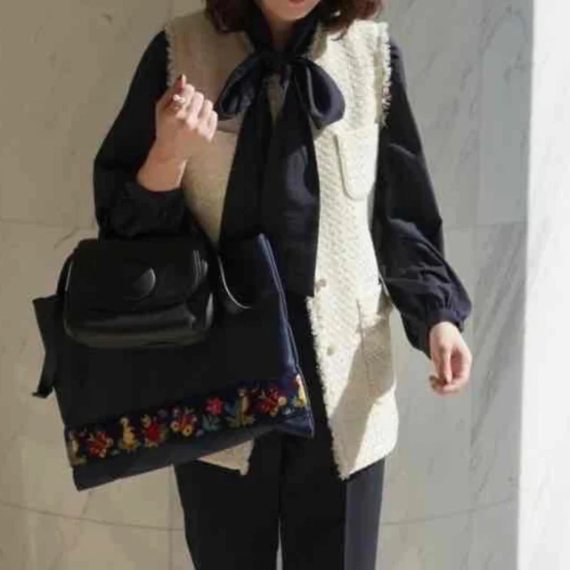 ROPÉ ミックスツイードジレベスト（オフホワイト）