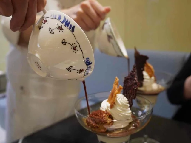 目の前でかけていただくエスプレッソ