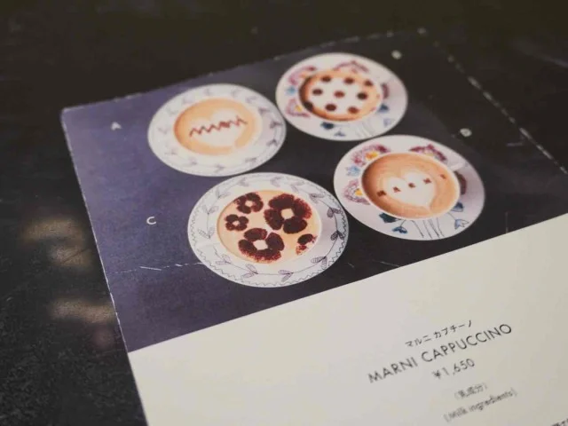 カプチーノは４種類から選択可能です。