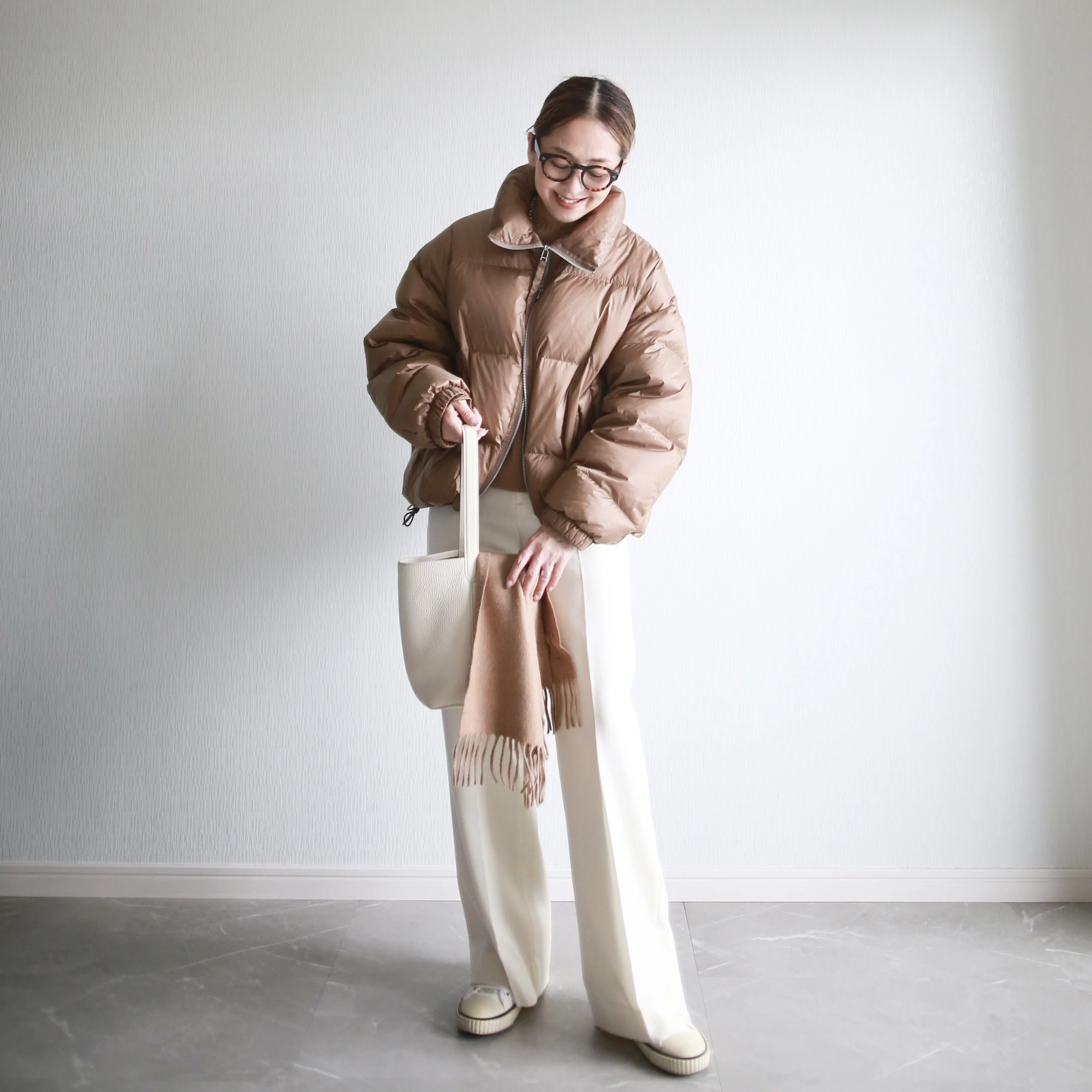 marisol upperhights bemiコラボダウン　着回し　小柄コーデ