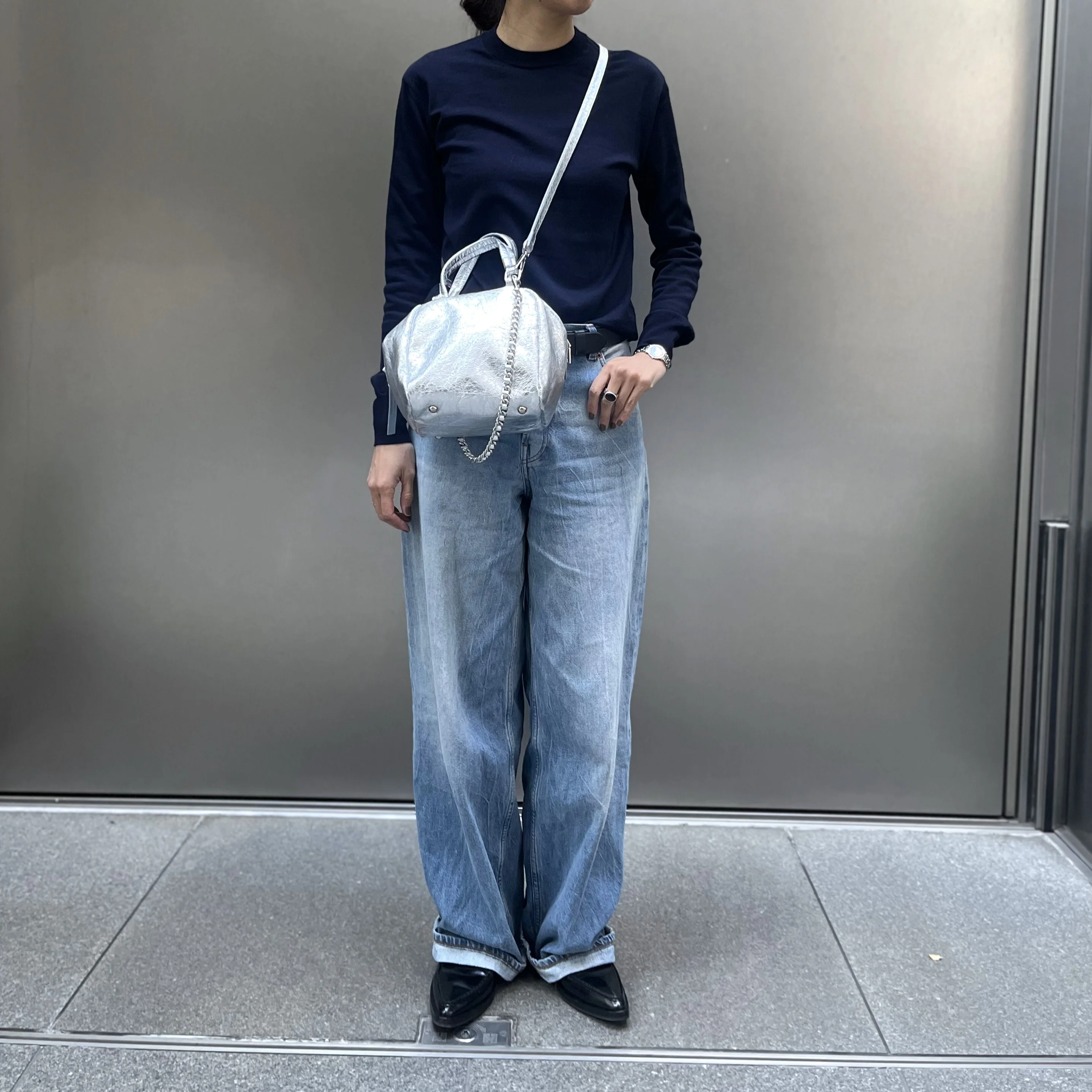 マルコマージのMarisol別注　3WAYシルバーチェーンバッグ　正面