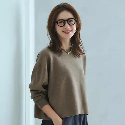 プルミエ アロンディスモン【Marisol別注】ボックスショートニットプルオーバー　コーデ