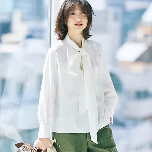 M7days　ハリ感ボウタイブラウス