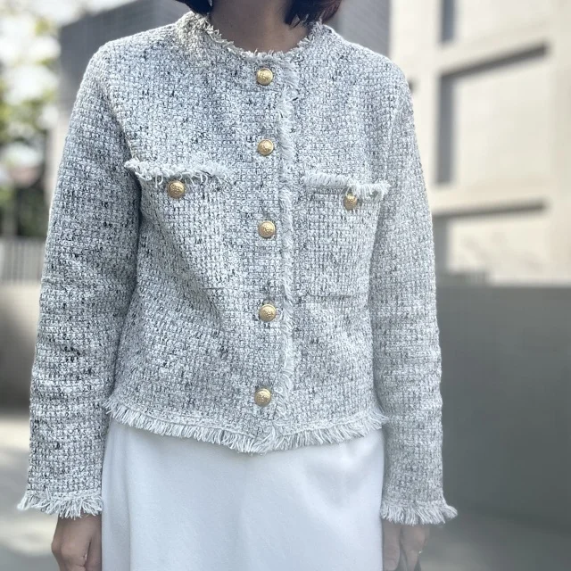 秋服購入品!小柄に嬉しい23区ツイードニットジャケットの通勤コーデ_1_8