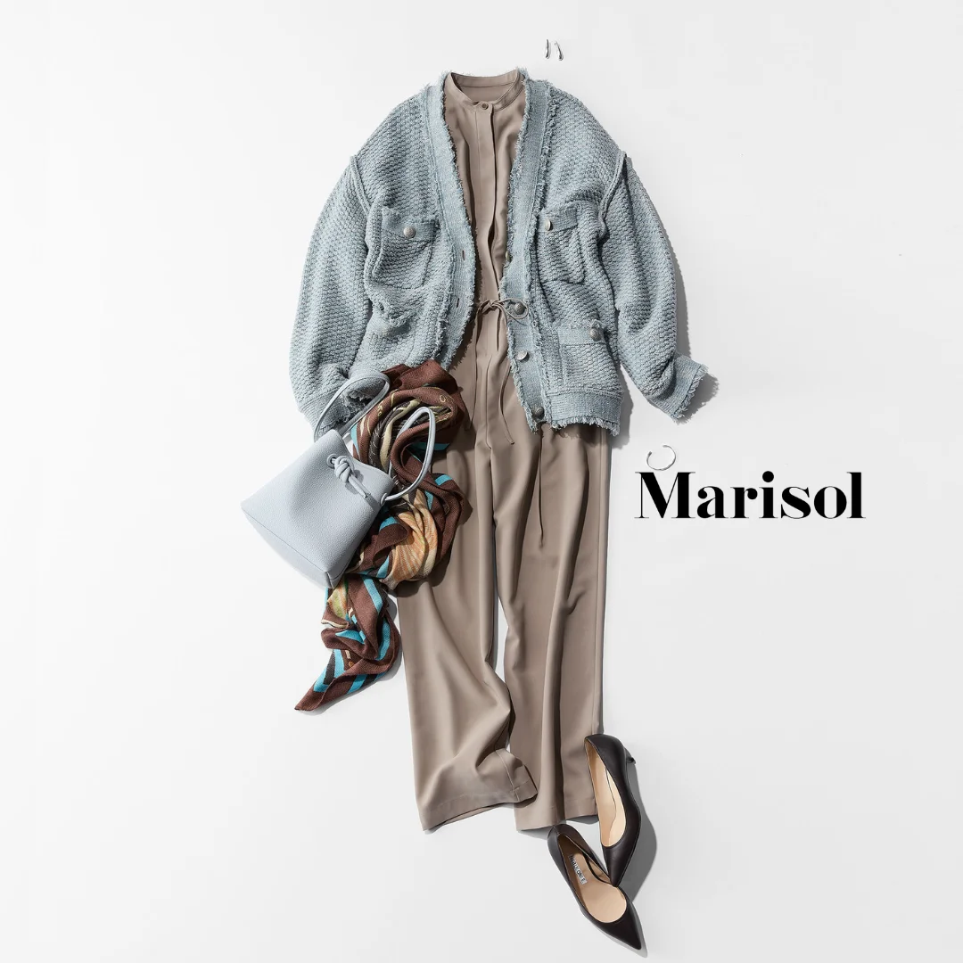 ホテルでの忘年会ではオールインワンできれいめを意識。ニットJKで華やかに【2025/12/05のコーデ】