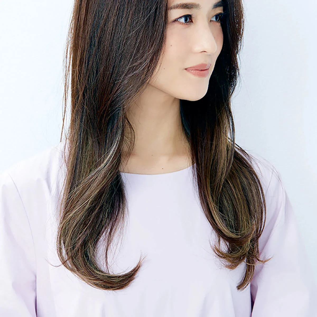スタイリング前　人気ロングヘアスタイル８位の髪型
