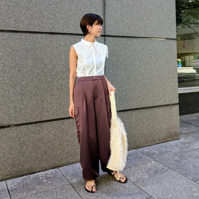 【ブラウンコーデ】ブラウン苦手さんにもおすすめのM7days艶カーゴパンツが今年も大活躍♡_1_5