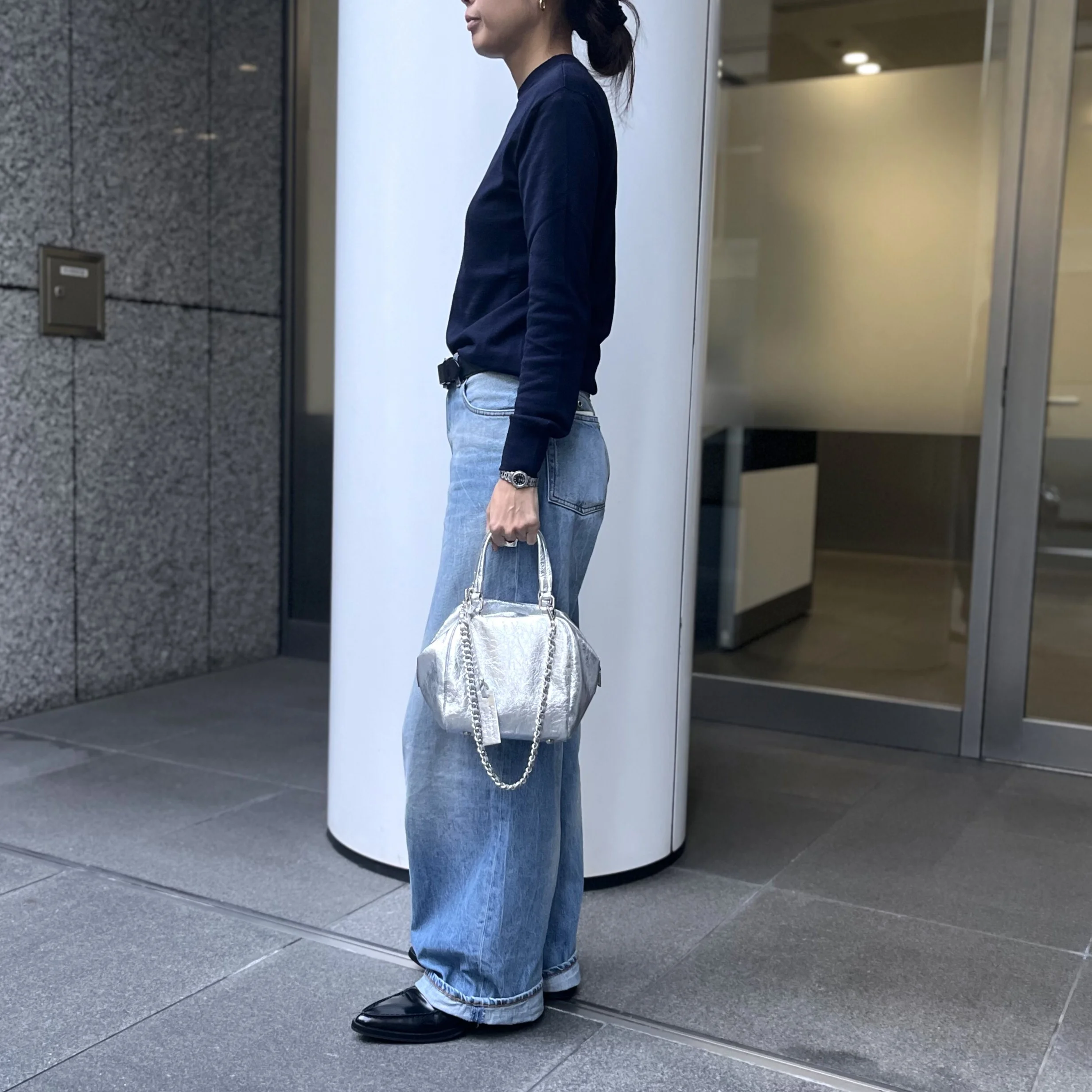 マルコマージのMarisol別注　3WAYシルバーチェーンバッグ　のコーデ